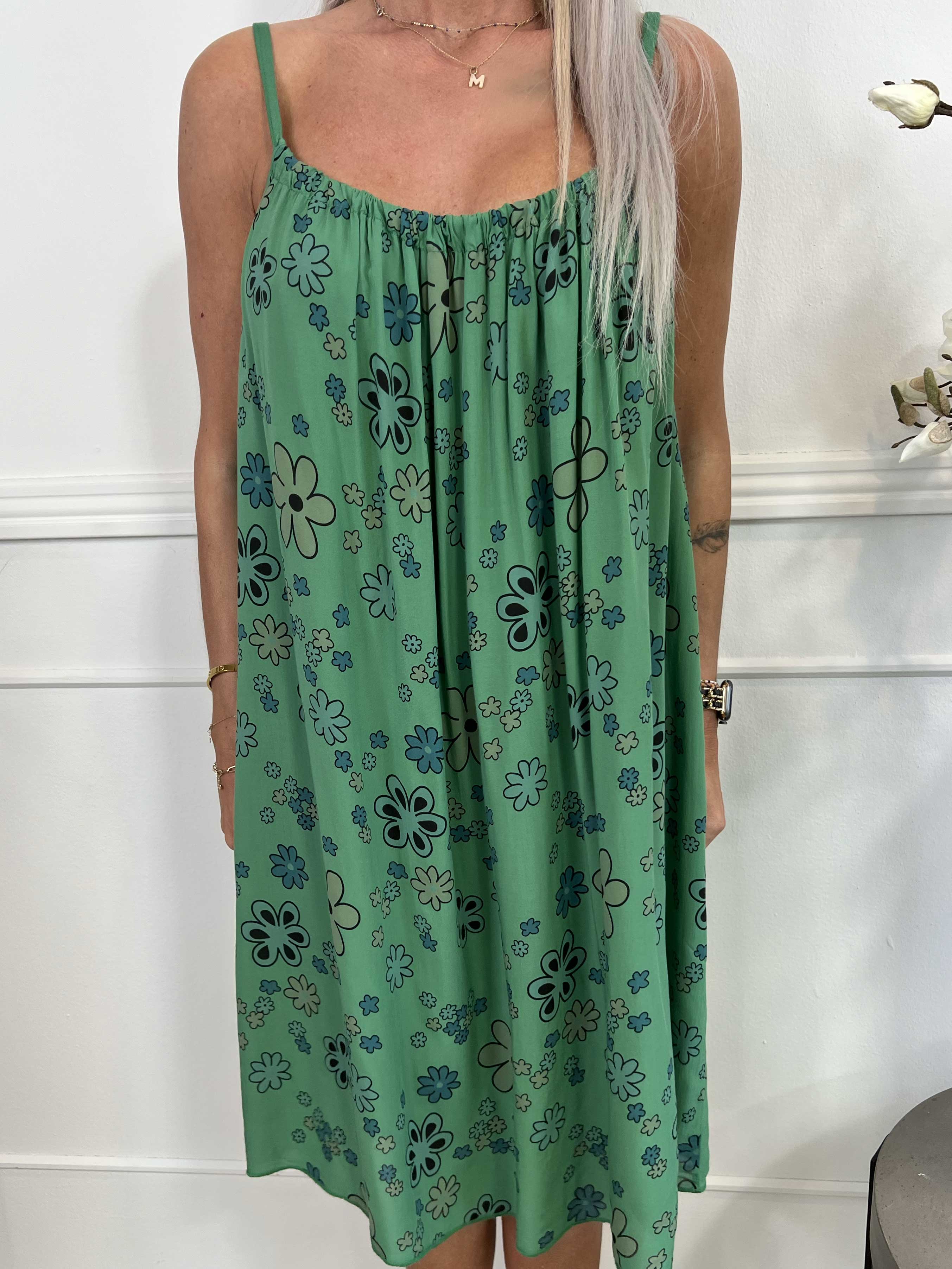 Sunshines Flower - Let kjole i viskose med blomsterprint